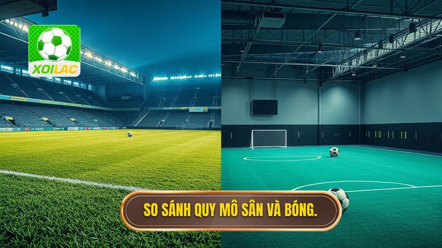 1. So sánh quy mô sân và bóng.